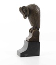 [LA-39259] Bronzeskulptur Bronzefigur Eule Uhu Kauz Abstrakt-Stil Bild 5