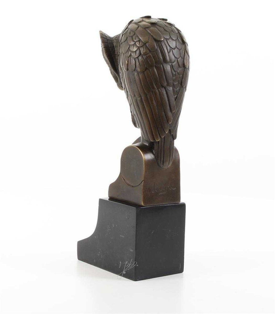 [LA-39259] Bronzeskulptur Bronzefigur Eule Uhu Kauz Abstrakt-Stil Bild 8
