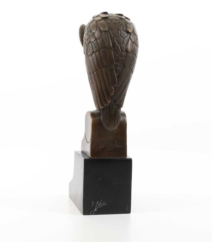 [LA-39259] Bronzeskulptur Bronzefigur Eule Uhu Kauz Abstrakt-Stil Bild 9