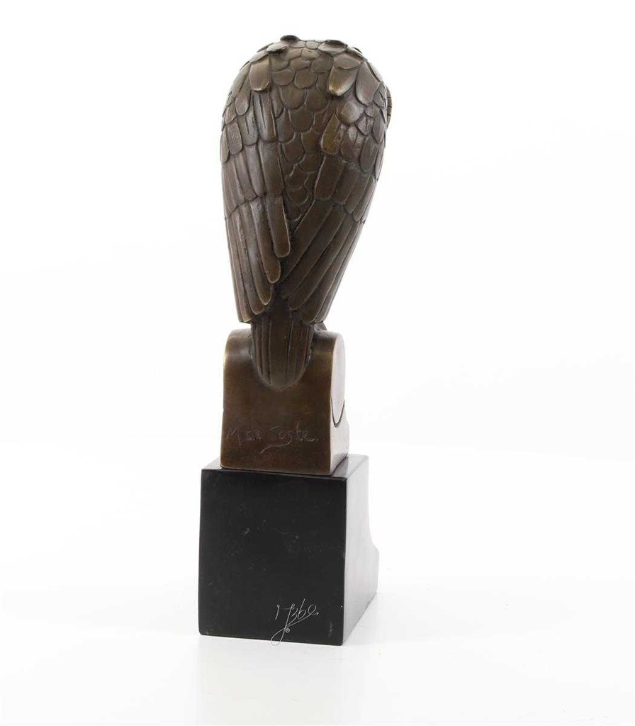 [LA-39259] Bronzeskulptur Bronzefigur Eule Uhu Kauz Abstrakt-Stil Bild 10