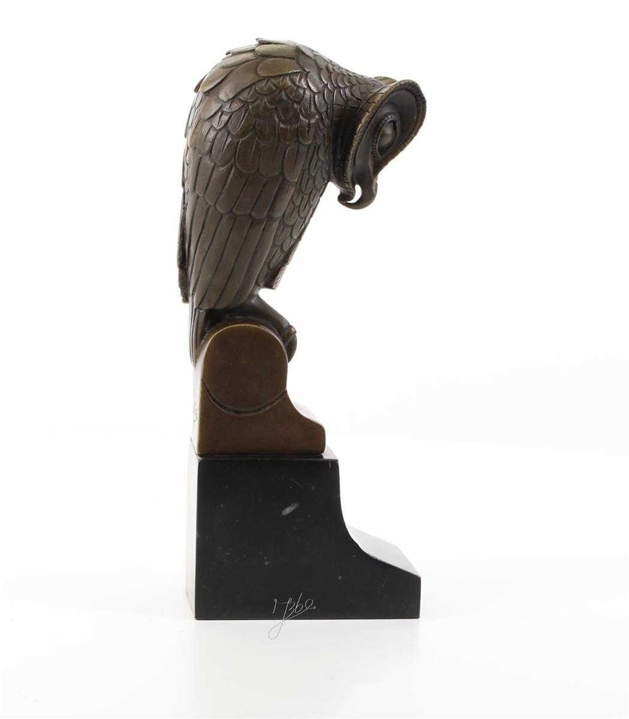 [LA-39259] Bronzeskulptur Bronzefigur Eule Uhu Kauz Abstrakt-Stil Bild 13