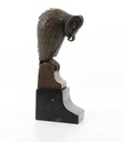 [LA-39259] Bronzeskulptur Bronzefigur Eule Uhu Kauz Abstrakt-Stil Bild 14