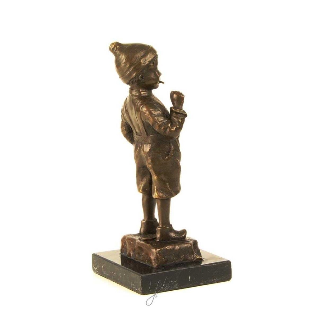 [LA-39263] Bronzeskulptur Bronzefigur Junge Kind Stehend Antik-Stil Bild 11