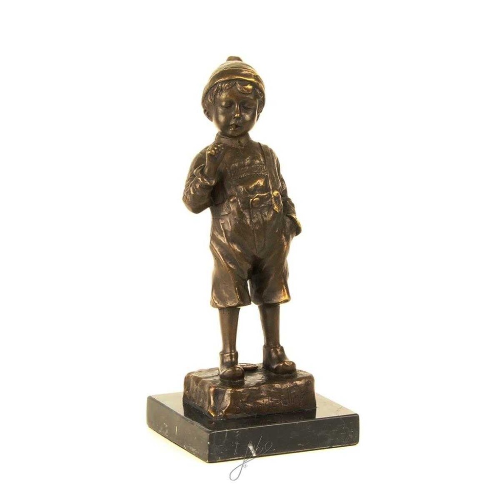 [LA-39263] Bronzeskulptur Bronzefigur Junge Kind Stehend Antik-Stil Bild 15