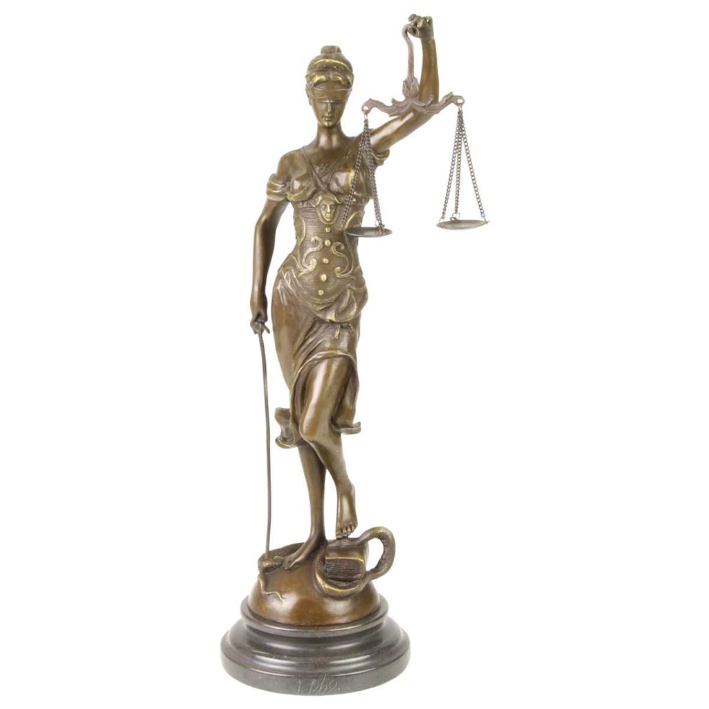 [LA-39288] Bronzeskulptur Bronzefigur Justitia Richterin Recht Anwalt Schwert Waage #39288 Bild 2