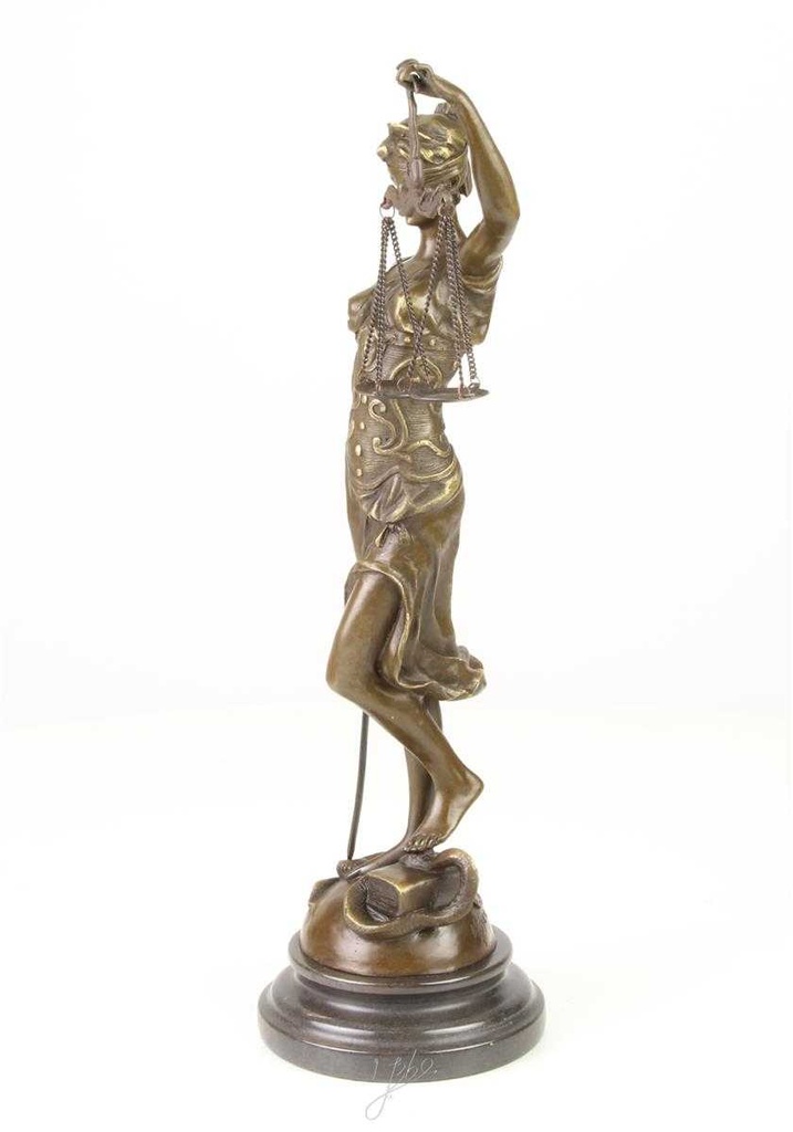 [LA-39288] Bronzeskulptur Bronzefigur Justitia Richterin Recht Anwalt Schwert Waage #39288 Bild 4