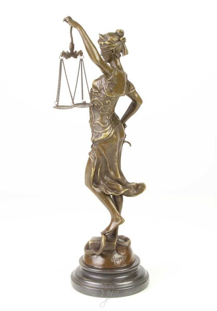 [LA-39288] Bronzeskulptur Bronzefigur Justitia Richterin Recht Anwalt Schwert Waage #39288 Bild 6