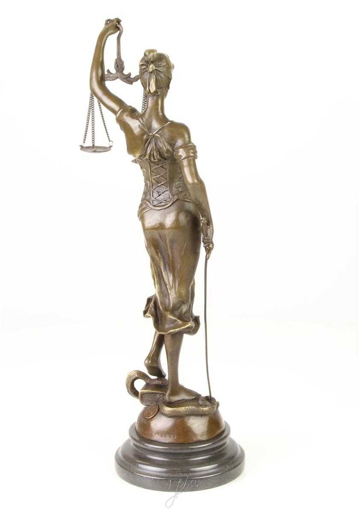 [LA-39288] Bronzeskulptur Bronzefigur Justitia Richterin Recht Anwalt Schwert Waage #39288 Bild 10