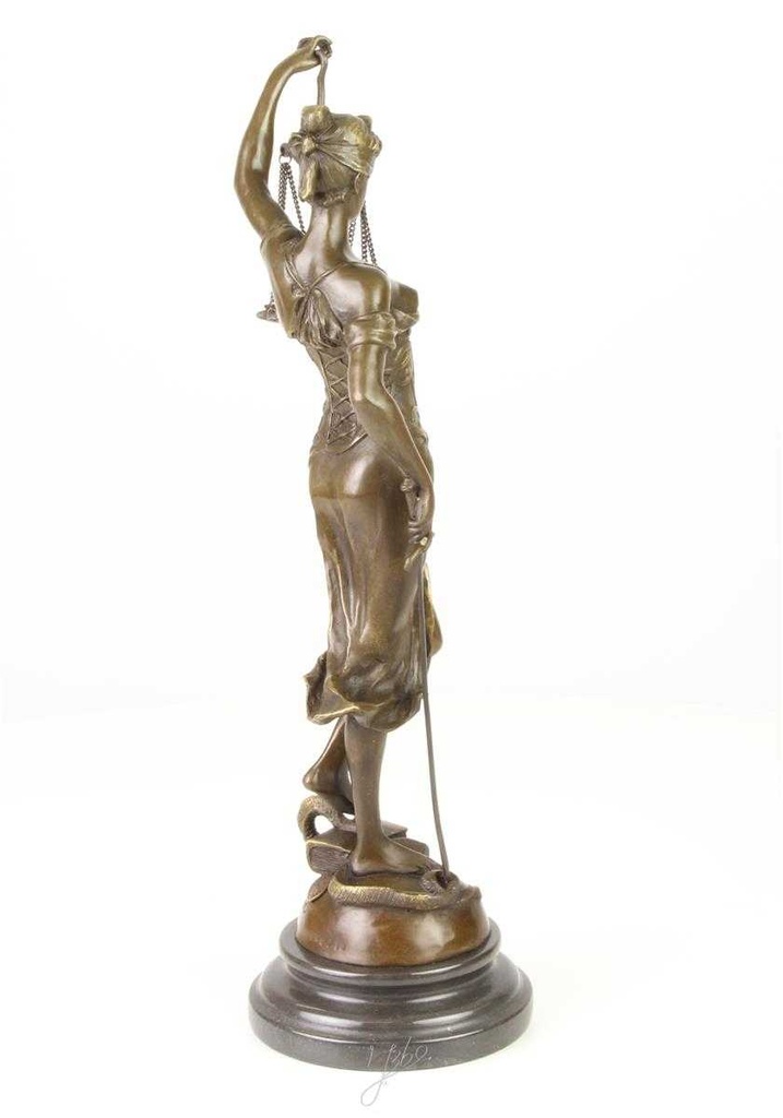 [LA-39288] Bronzeskulptur Bronzefigur Justitia Richterin Recht Anwalt Schwert Waage #39288 Bild 11