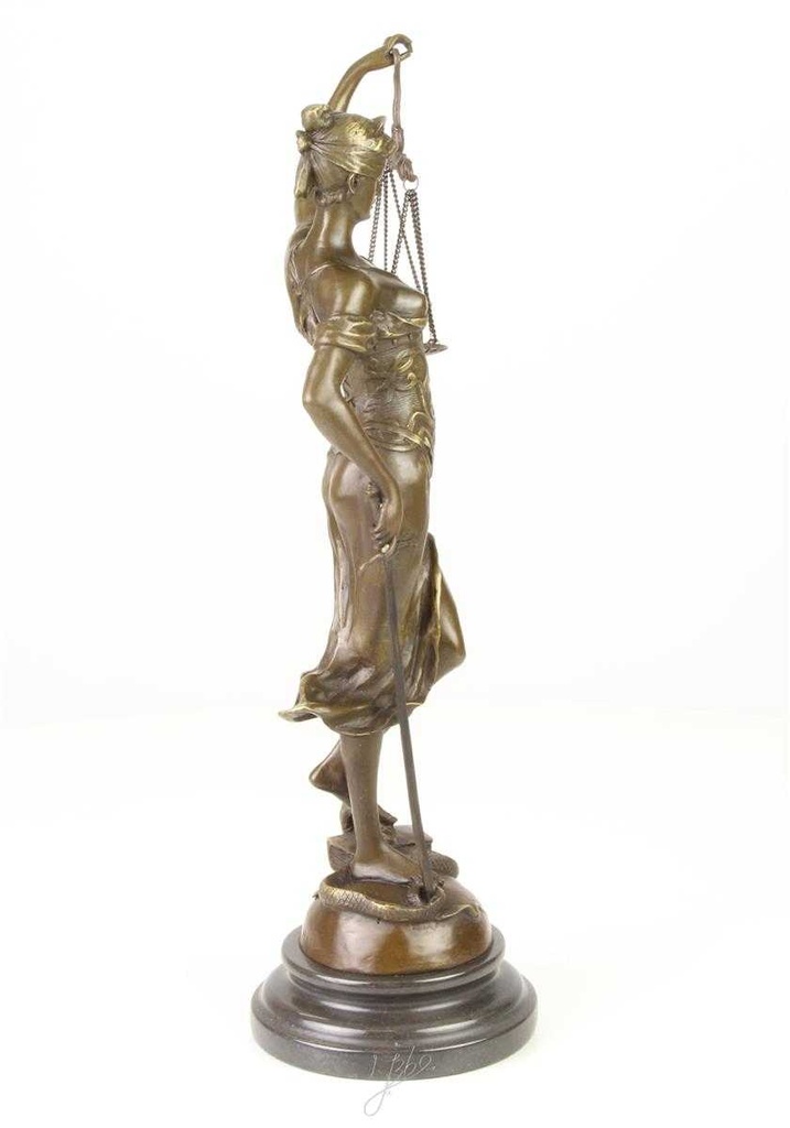 [LA-39288] Bronzeskulptur Bronzefigur Justitia Richterin Recht Anwalt Schwert Waage #39288 Bild 12