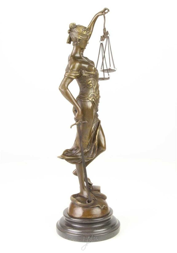 [LA-39288] Bronzeskulptur Bronzefigur Justitia Richterin Recht Anwalt Schwert Waage #39288 Bild 13