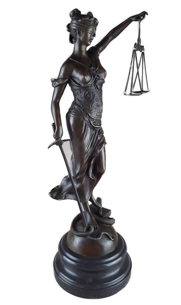[LA-39289] Bronzeskulptur Bronzefigur Justitia Richterin Recht Anwalt Schwert Waage Bild 2