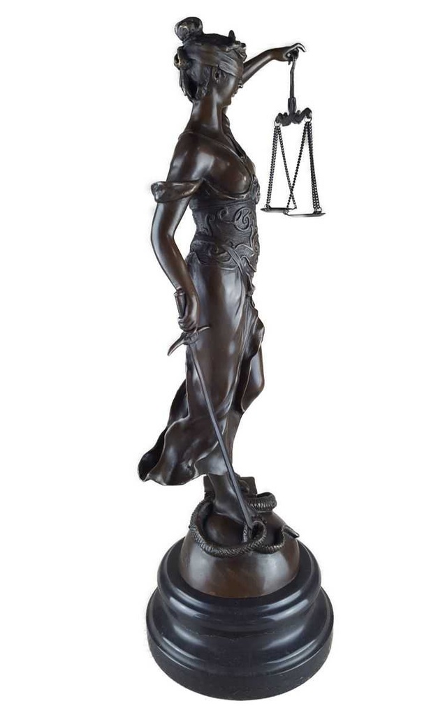 [LA-39289] Bronzeskulptur Bronzefigur Justitia Richterin Recht Anwalt Schwert Waage Bild 3