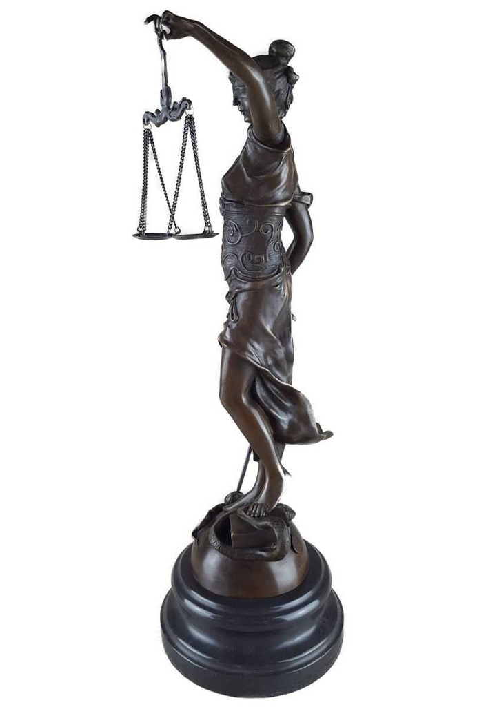 [LA-39289] Bronzeskulptur Bronzefigur Justitia Richterin Recht Anwalt Schwert Waage Bild 7