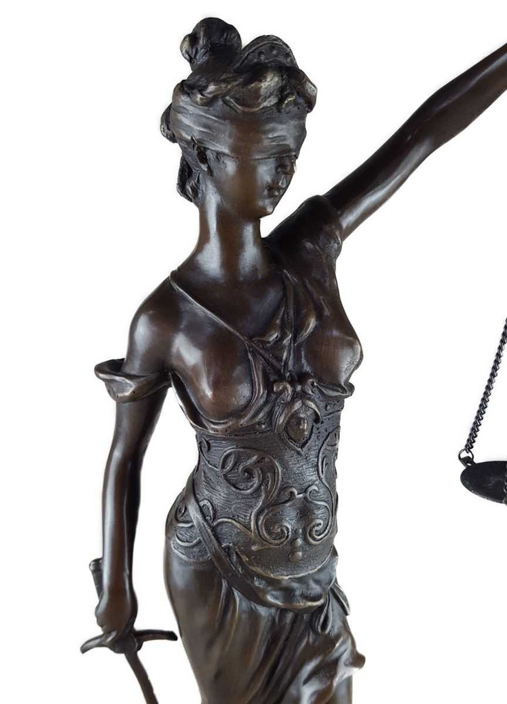 [LA-39289] Bronzeskulptur Bronzefigur Justitia Richterin Recht Anwalt Schwert Waage Bild 13