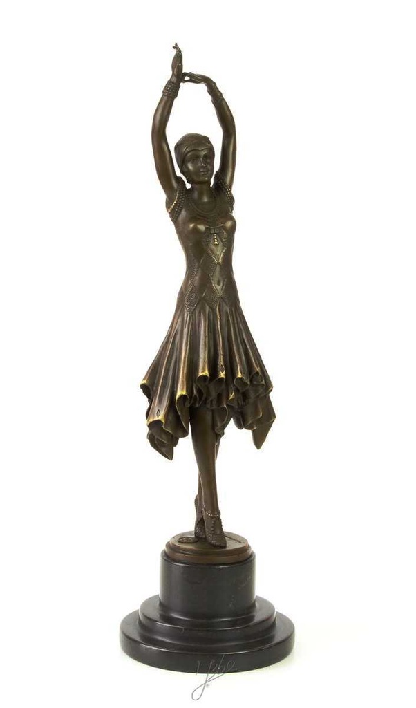 [LA-39291] Bronzeskulptur Bronzefigur Namens Miss Kita Frau Tänzerin Bild 15