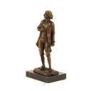 [LA-39292] Bronzeskulptur Bronzefigur Stehender Mann mit Feder in Arm Mozart Bild 3