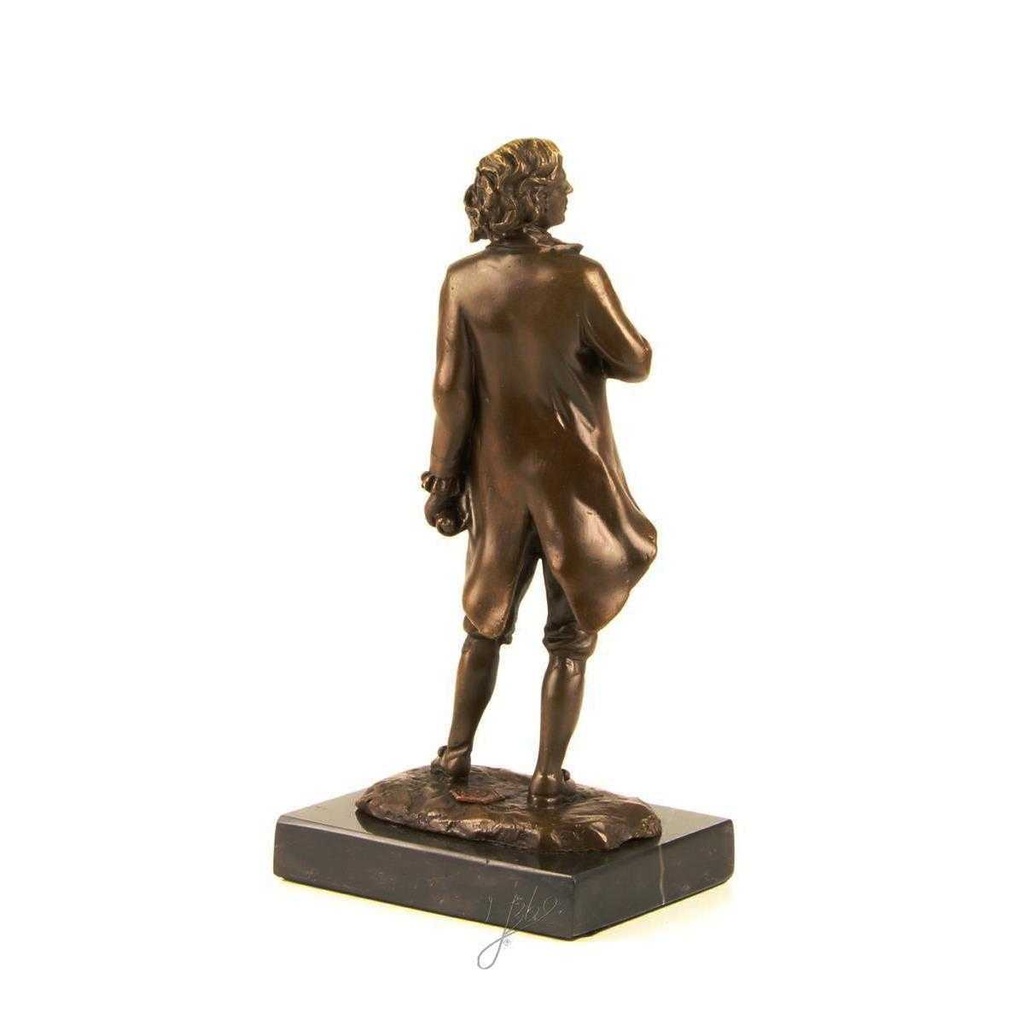 [LA-39292] Bronzeskulptur Bronzefigur Stehender Mann mit Feder in Arm Mozart Bild 10