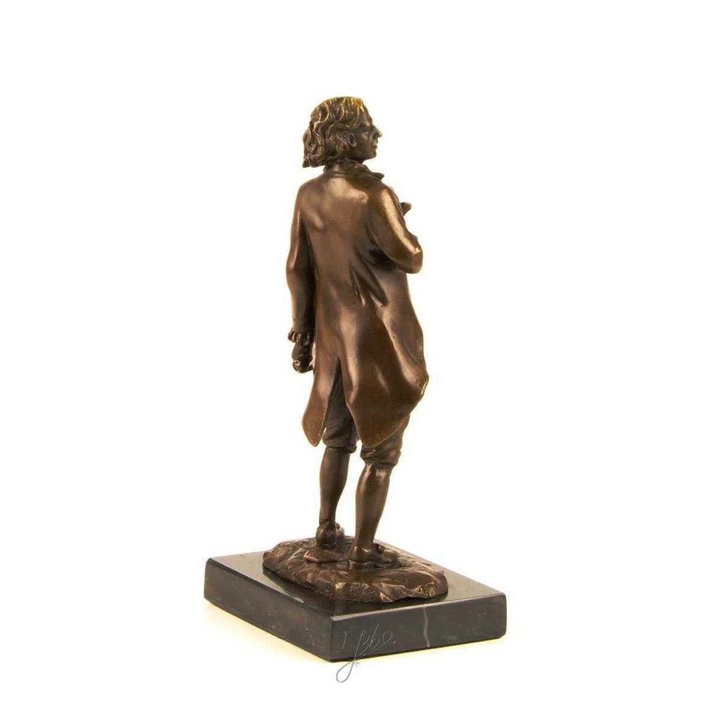 [LA-39292] Bronzeskulptur Bronzefigur Stehender Mann mit Feder in Arm Mozart Bild 11