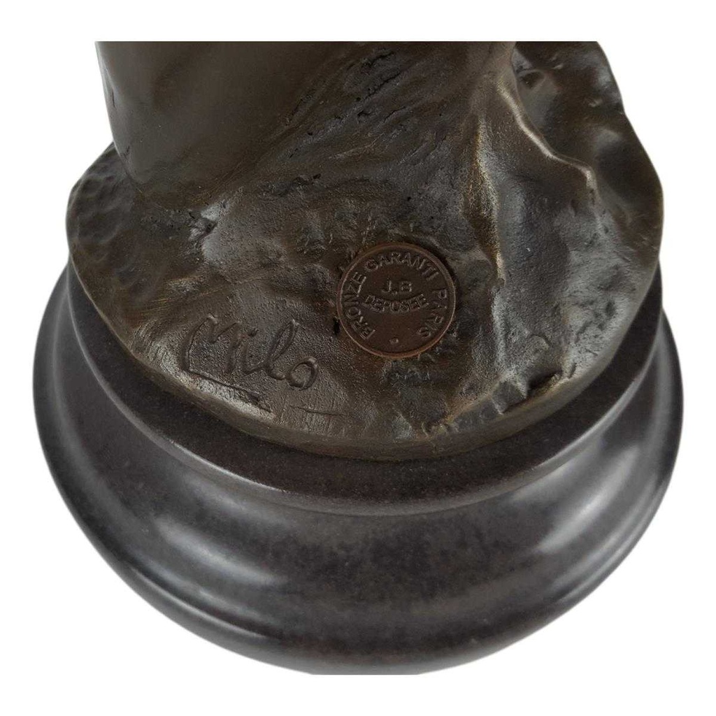 [LA-39300] Bronzeskulptur Bronzefigur Vogel Uhu Eule Bild 5