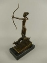 [LA-39319] Bronzeskulptur Bronzefigur Nackte Diana mit Bogen und Jagdhunden Bild 5