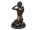 [LA-39322] Bronzeskulptur Bronzefigur Frau Kniend Neue Halskette Art-Deco-Stil Bild 3