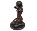 [LA-39322] Bronzeskulptur Bronzefigur Frau Kniend Neue Halskette Art-Deco-Stil Bild 7