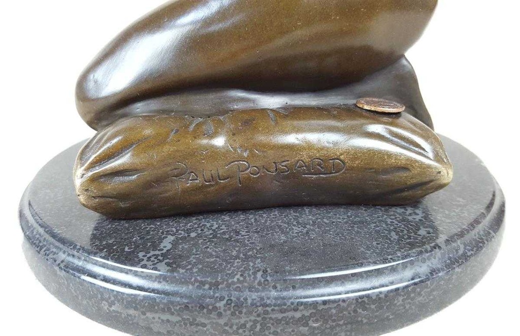 [LA-39322] Bronzeskulptur Bronzefigur Frau Kniend Neue Halskette Art-Deco-Stil Bild 8