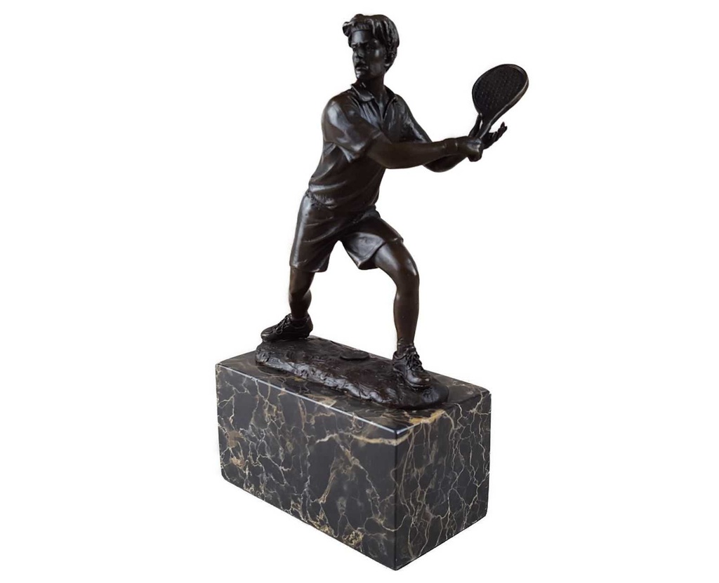 [LA-39331] Bronzeskulptur Bronzefigur Sport Mann Tennisspieler Art-Deco-Stil Bild 2