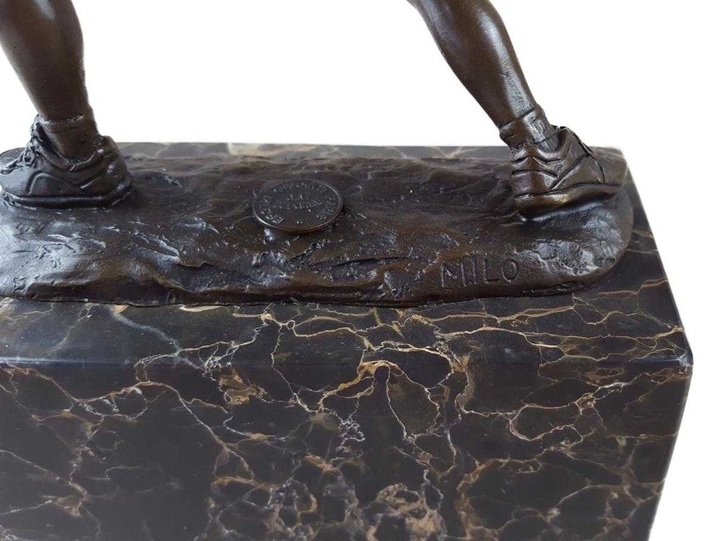 [LA-39331] Bronzeskulptur Bronzefigur Sport Mann Tennisspieler Art-Deco-Stil Bild 10