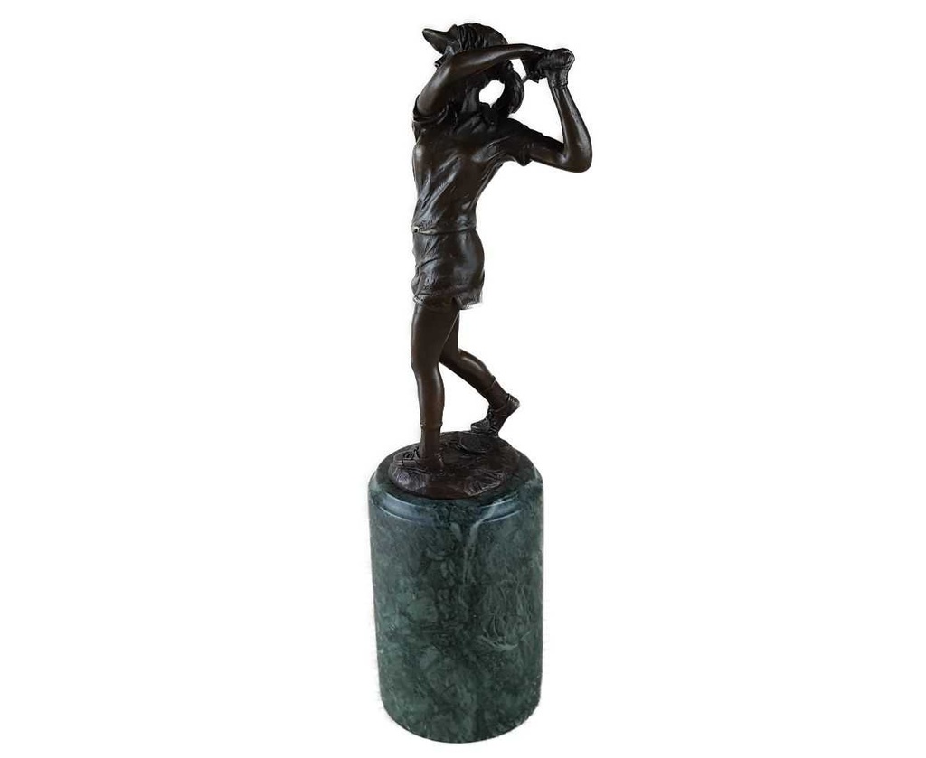 [LA-39333] Bronzeskulptur Bronzefigur Sport Frau Golfspielerin Klassisch-Stil Bild 2
