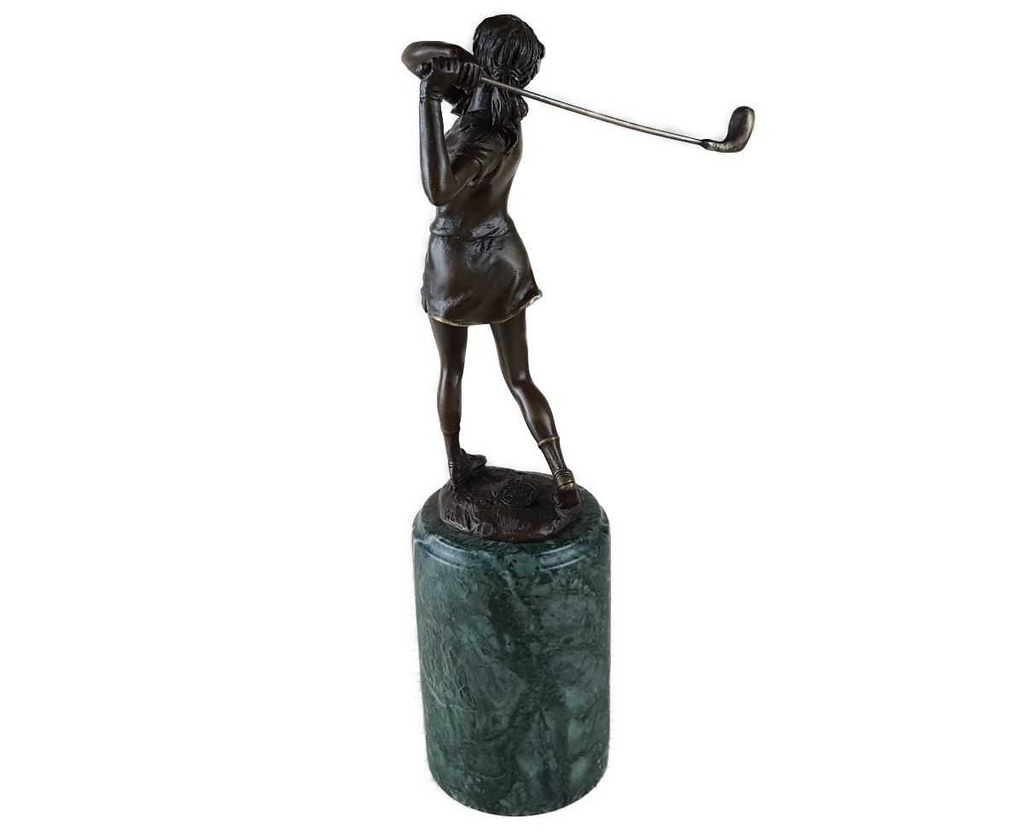 [LA-39333] Bronzeskulptur Bronzefigur Sport Frau Golfspielerin Klassisch-Stil Bild 3