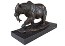 [LA-39336] Bronzeskulptur Bronzefigur Grizzlybär Bär mit Fisch Im Maul Bild 5