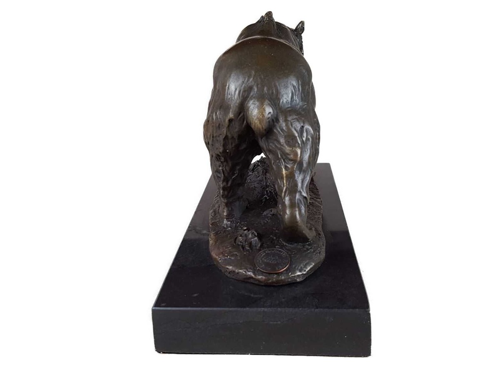 [LA-39336] Bronzeskulptur Bronzefigur Grizzlybär Bär mit Fisch Im Maul Bild 8