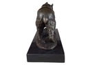[LA-39336] Bronzeskulptur Bronzefigur Grizzlybär Bär mit Fisch Im Maul Bild 8