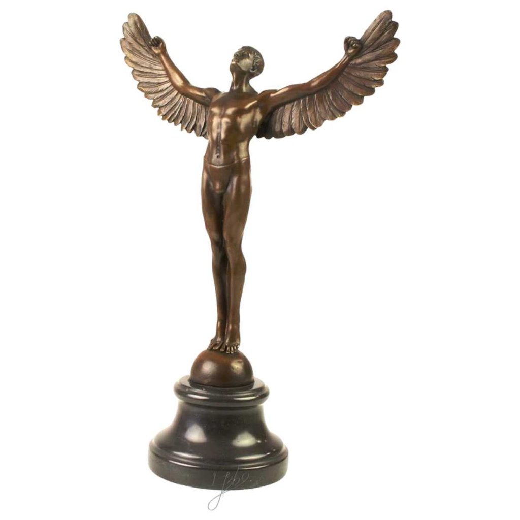 [LA-39346] Bronzeskulptur Bronzefigur Griechische Mythologie Ikarus Ikaros Angel Bild 2