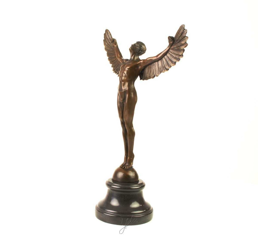 [LA-39346] Bronzeskulptur Bronzefigur Griechische Mythologie Ikarus Ikaros Angel Bild 3