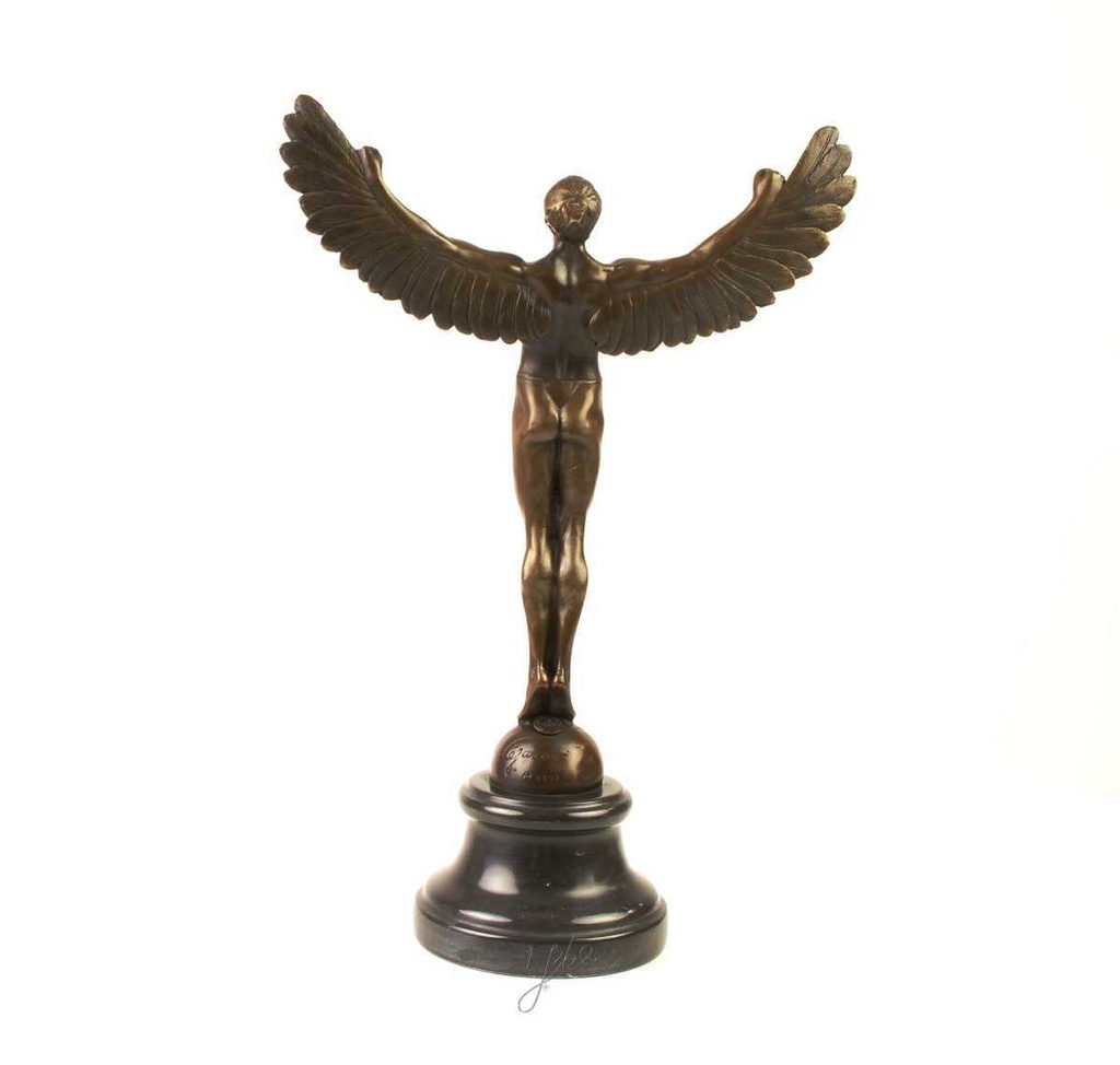 [LA-39346] Bronzeskulptur Bronzefigur Griechische Mythologie Ikarus Ikaros Angel Bild 8