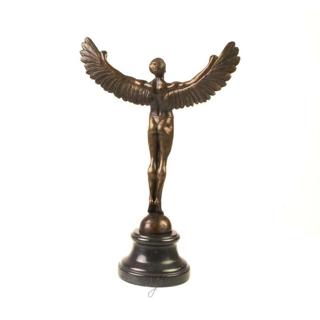 [LA-39346] Bronzeskulptur Bronzefigur Griechische Mythologie Ikarus Ikaros Angel Bild 9