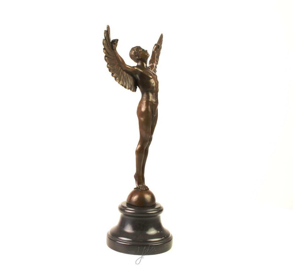 [LA-39346] Bronzeskulptur Bronzefigur Griechische Mythologie Ikarus Ikaros Angel Bild 13