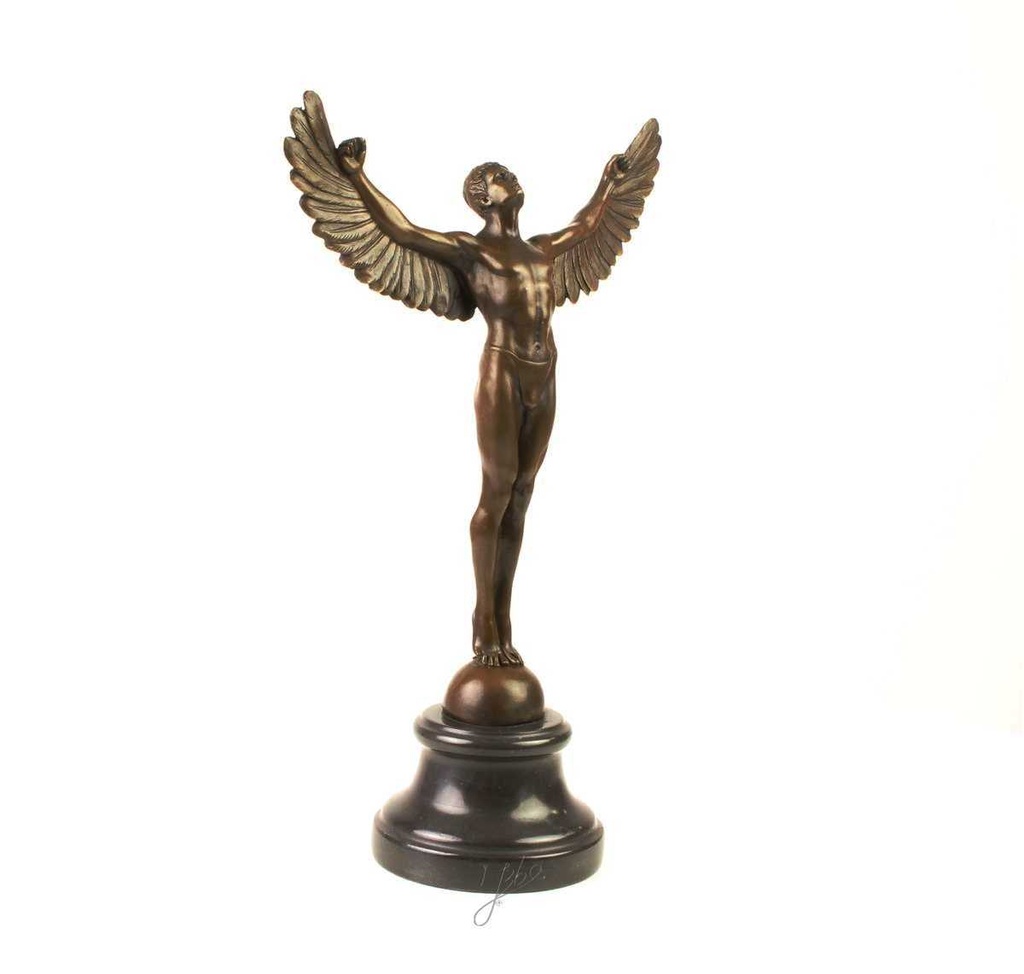 [LA-39346] Bronzeskulptur Bronzefigur Griechische Mythologie Ikarus Ikaros Angel Bild 14