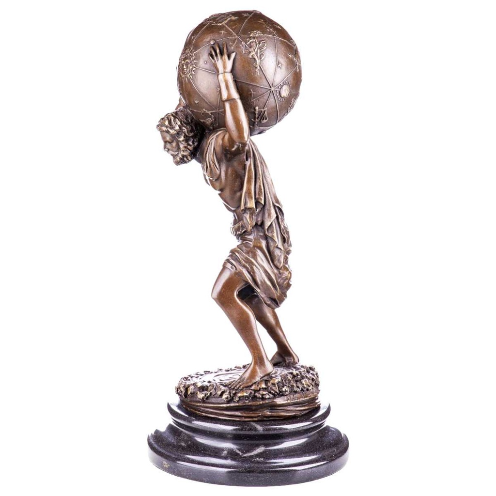 [LA-39353] Bronze Skulptur Figur Bronzeskulptur Bronzefigur Mann Atlas Weltkugel Bild 2