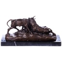 [LA-39354] Bronzeskulptur Bronzefigur Zoo Kämpfende Stiere Bild 2