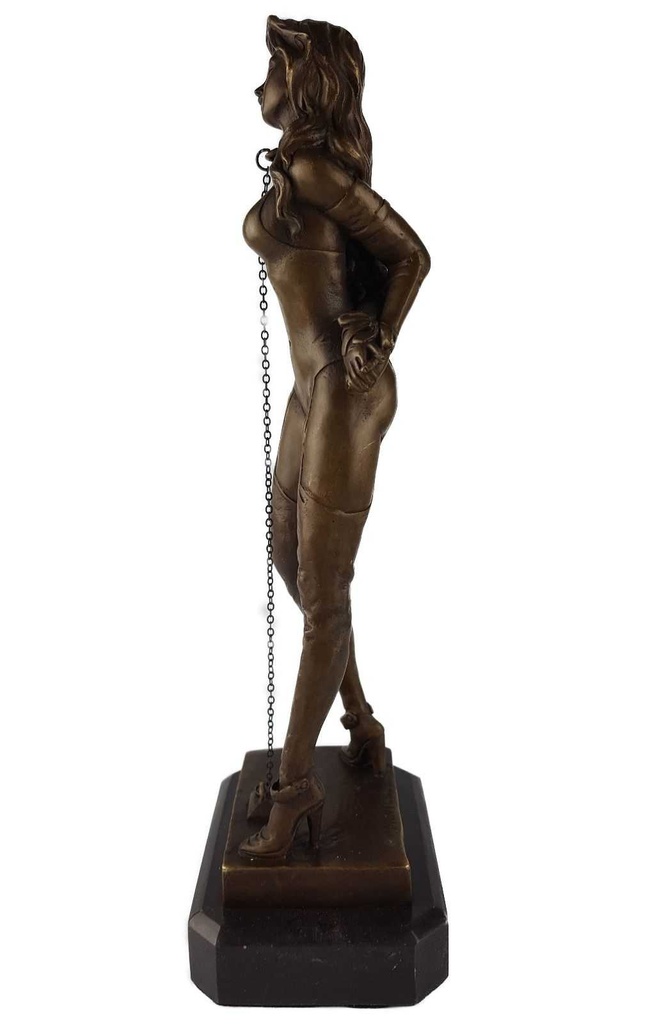 [LA-39361] Bronze Skulptur Figur Bronzeskulptur Bronzefigur Frau Gefesselt Kette Am Hals Bild 3