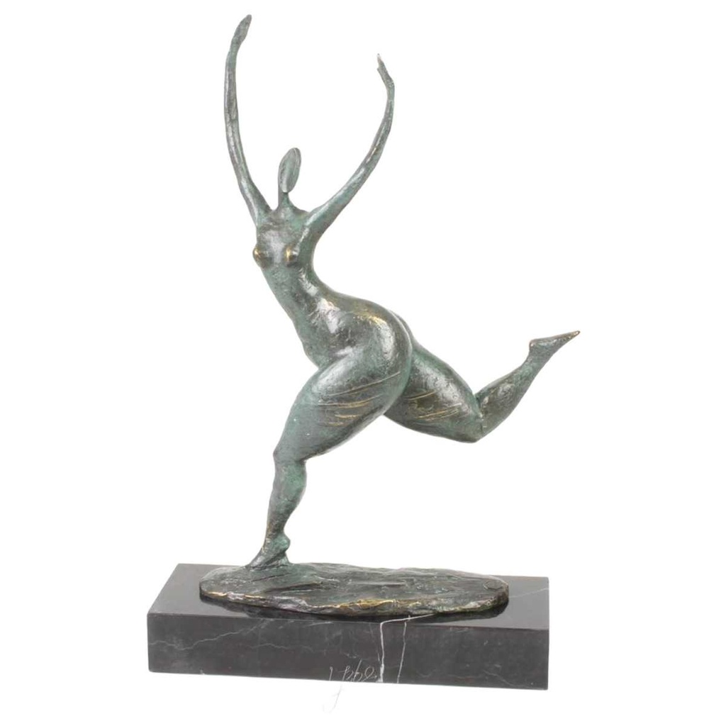 [LA-39368] Bronzeskulptur Bronzefigur Frau Abstrakt-Stil Bild 2