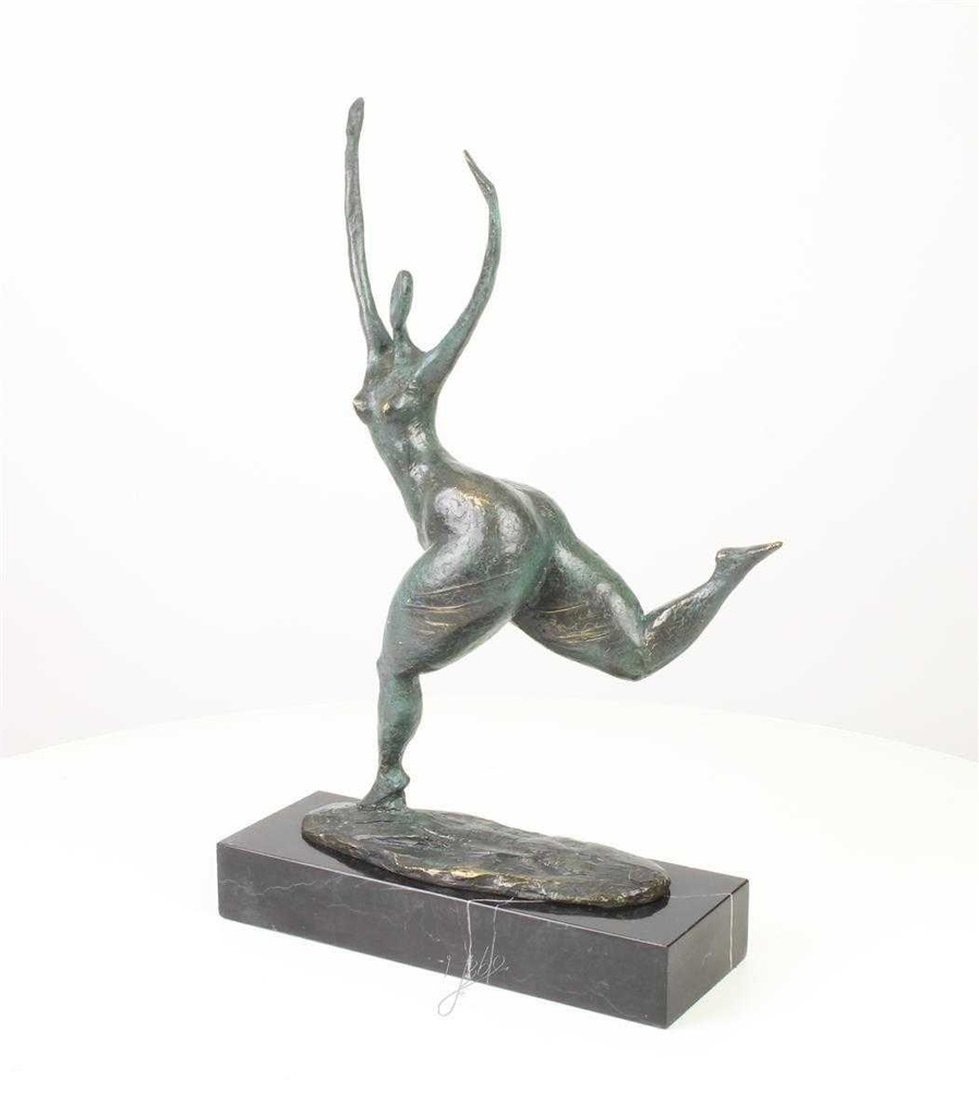 [LA-39368] Bronzeskulptur Bronzefigur Frau Abstrakt-Stil Bild 3