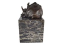 [LA-39378] Bronzeskulptur Bronzefigur Liegendes Nashorn Bild 3