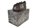 [LA-39378] Bronzeskulptur Bronzefigur Liegendes Nashorn Bild 4