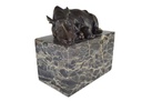 [LA-39378] Bronzeskulptur Bronzefigur Liegendes Nashorn Bild 8