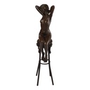 [LA-39379] Bronzeskulptur Bronzefigur Namens Erwachen Erotik Frau Auf Barhocker Bild 4